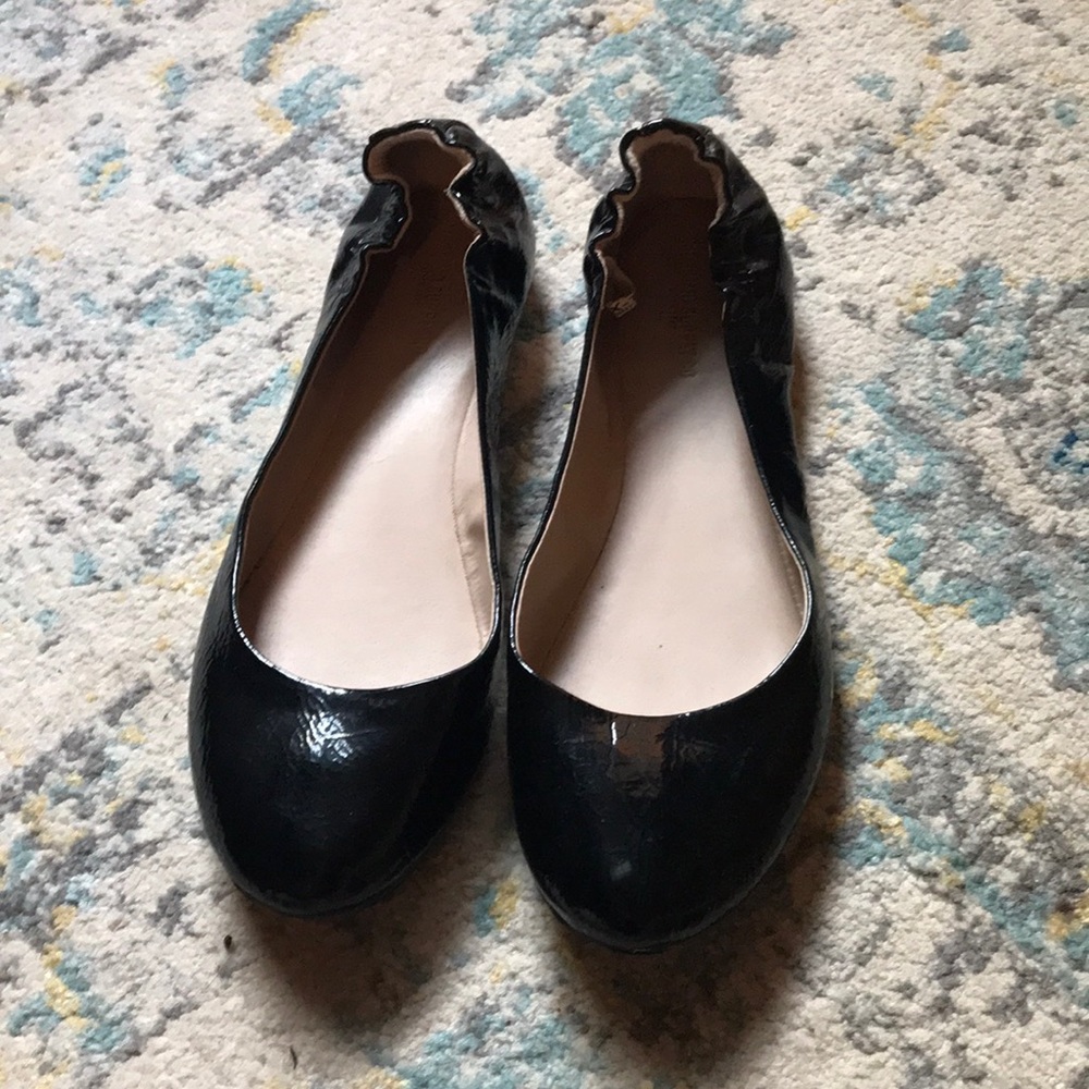 Black patent leather flats